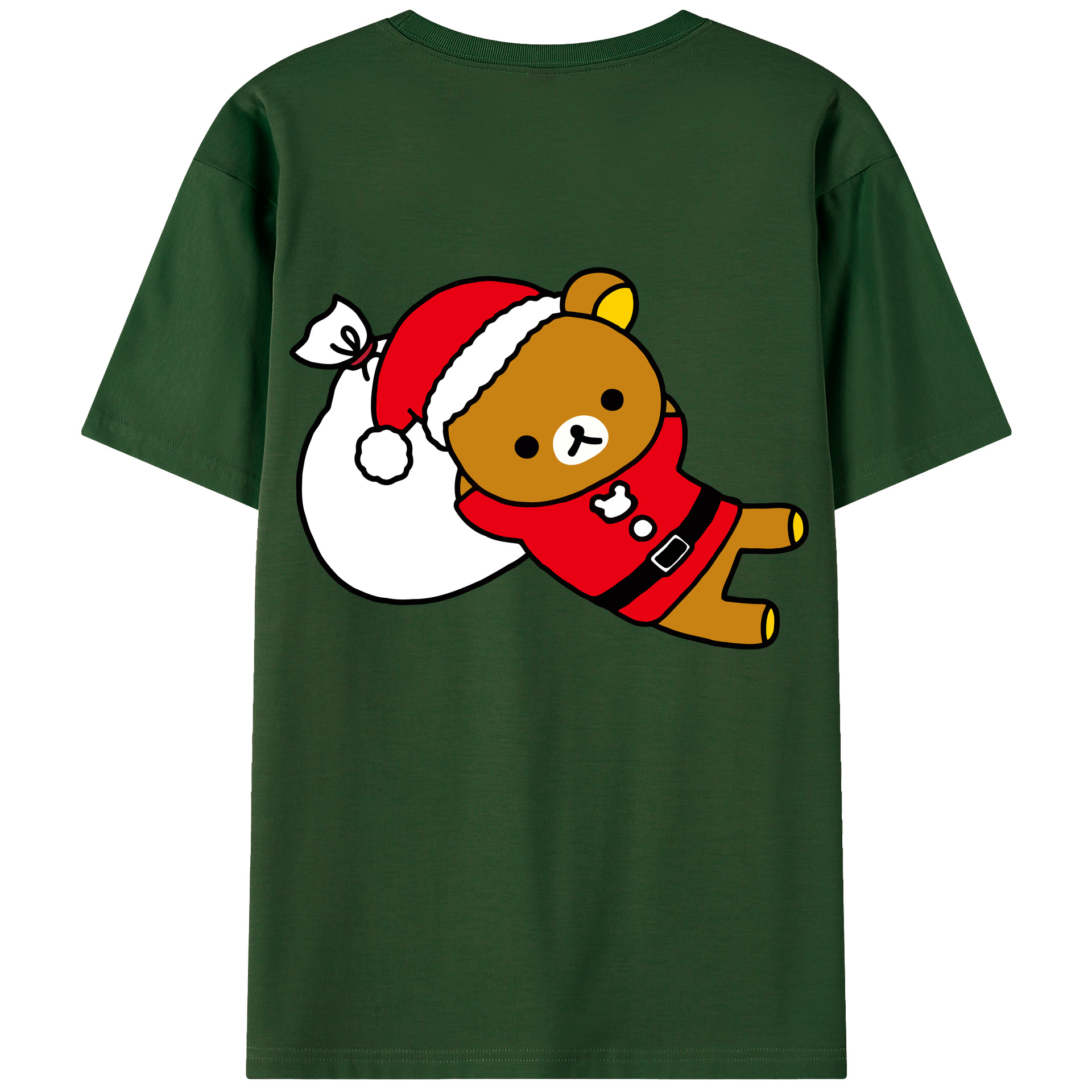 （画像用） リラックマ リラックマ キイロイトリ Rilakkuma Korilakkuma Kiiroitori 綿100％半袖Tシャツ（背面プリント）
